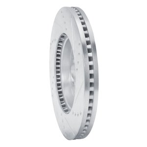 Toyota HiAce Brake Rotor (1) - Front Left - R1 Concepts - Drilled & Slotted - Silver - `06-`19